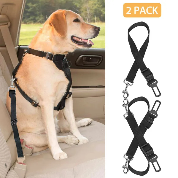 Pet Car Seat Belt Leash, 2-Pack