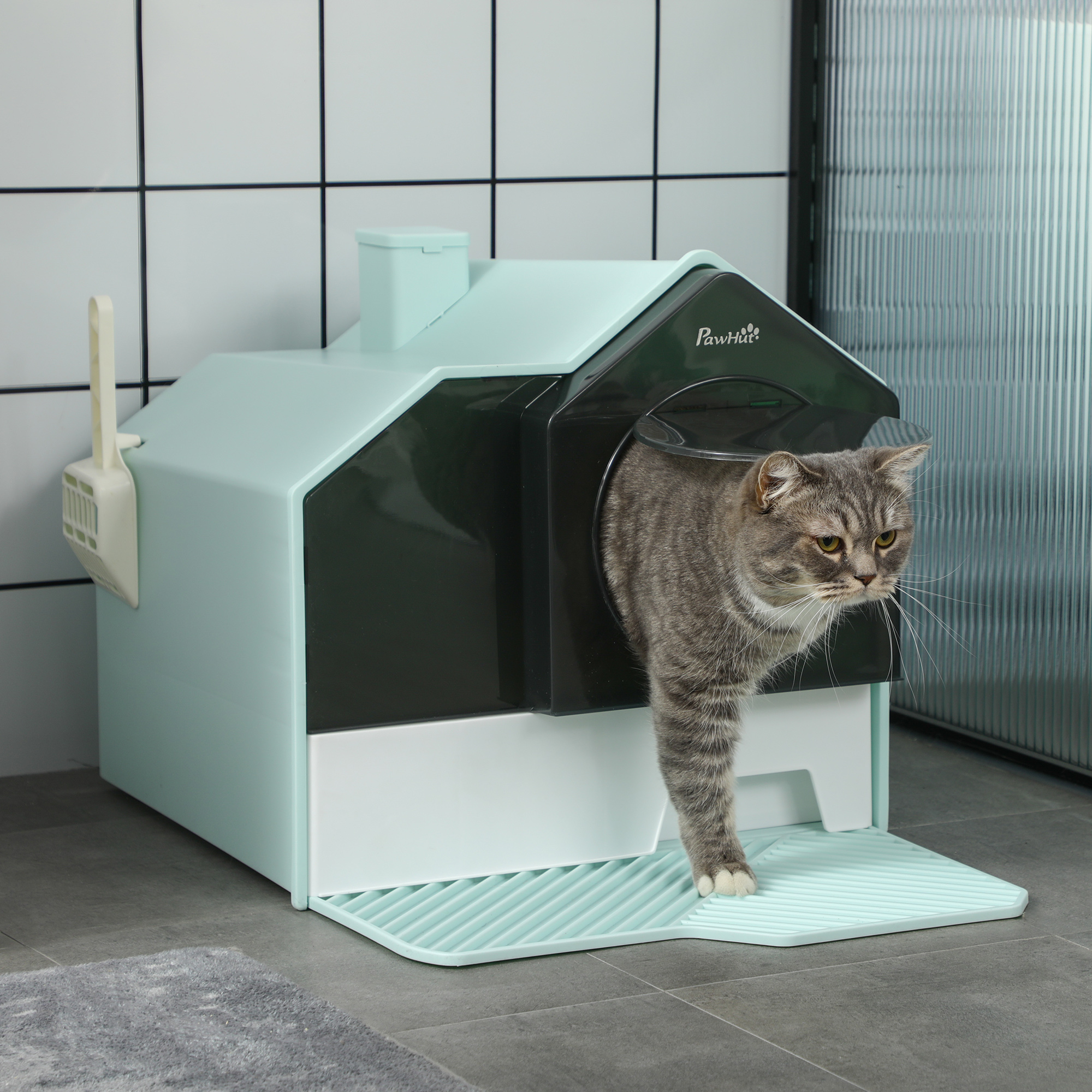 Hooded Litter Box with Mat